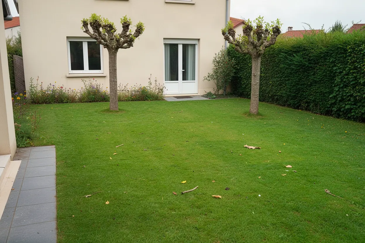 Jardin orléanais propre après broyage et évacuation